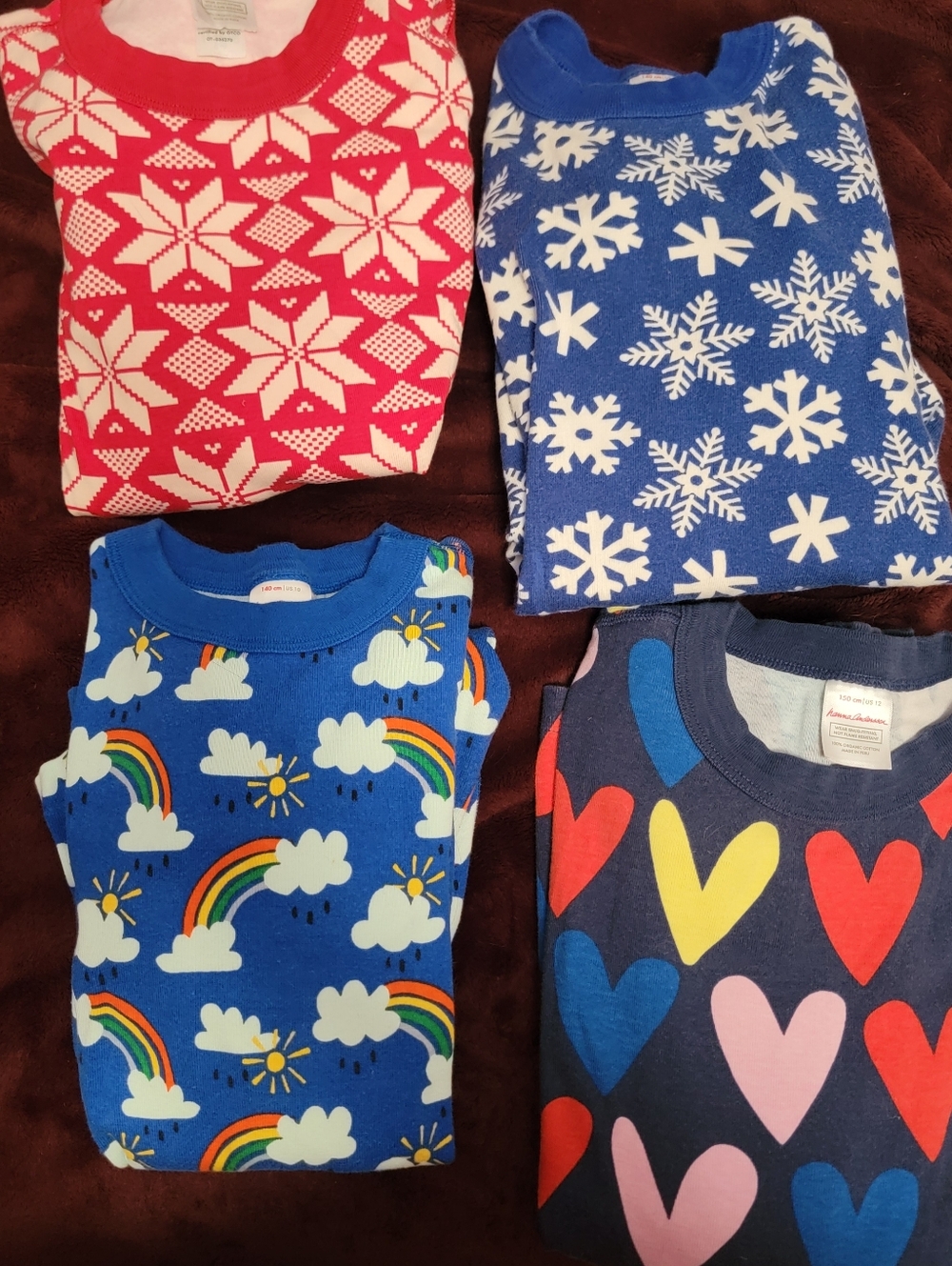 HANNA ANDERSON ! Colorful Kids Pajama Tops - Snowflakes, Hearts, Rainbows